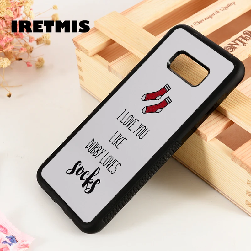 

Iretmis S3 S4 S5 phone case cover for Samsung Galaxy S6 S7 S8 S9 edge plus Note 3 4 5 8 9 Harry Potter Dobby Socks Love Quote