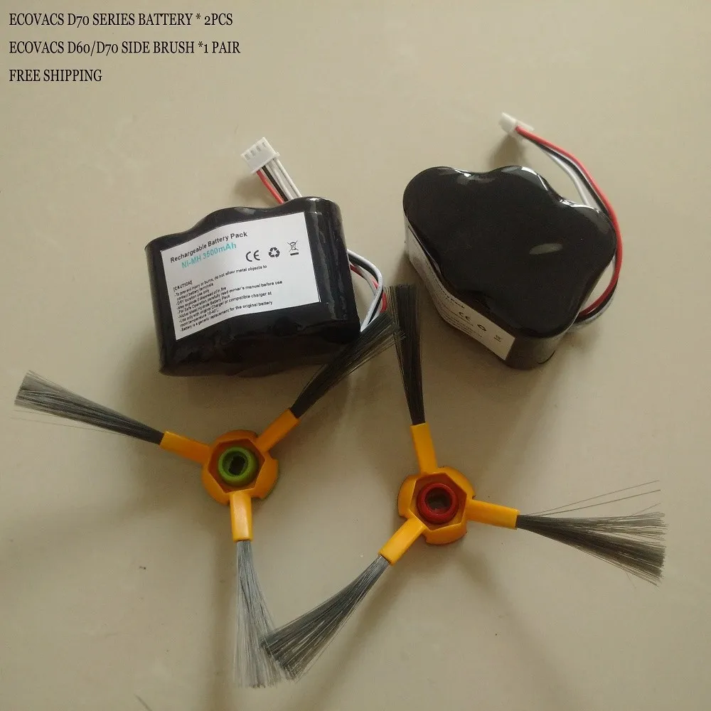 

2 Pieces/lot Cleaner Battery for Hoover RVC-0010 Rvc 0011 Rvc Robocom2 3500mAh 6V With Free Side brush