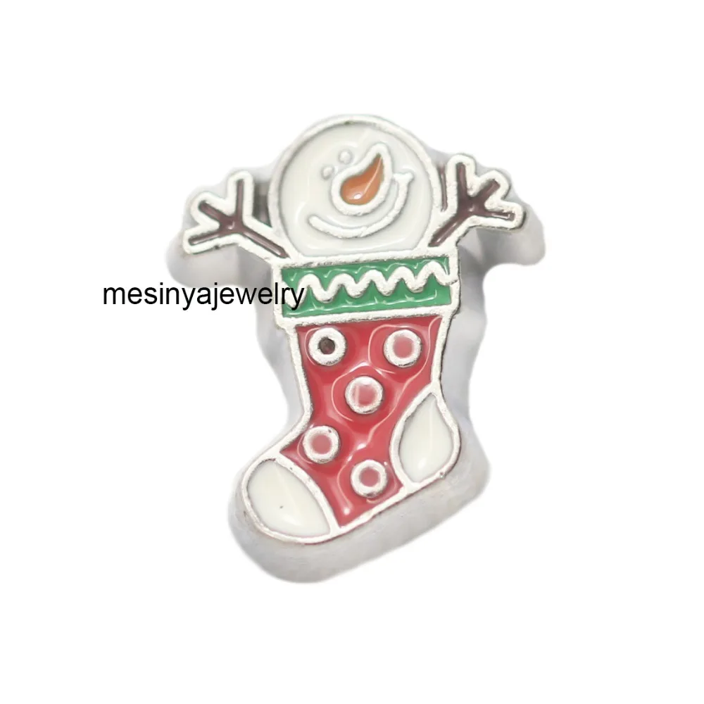 

10pcs christmas sock floating charms for glass locket Min amount $15 per order mixed items,FC-655