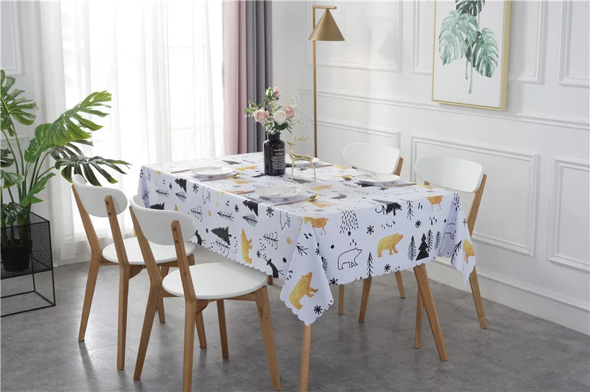  New Flamingo Waterproof Rectangle tablecloth Nordic style PVC Cover Home Kitchen decoration Party B