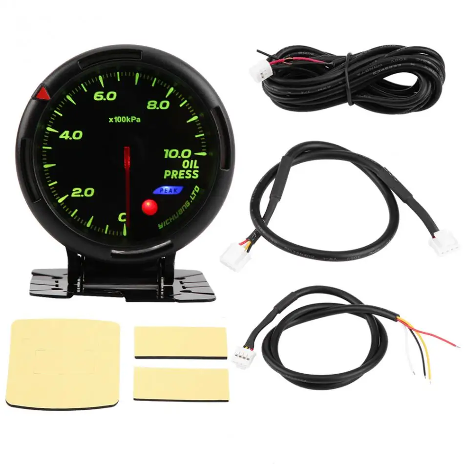 12 V 64 цветной светодиодный измеритель давления масла с датчиком NPT1/8 для авто гоночного автомобиля