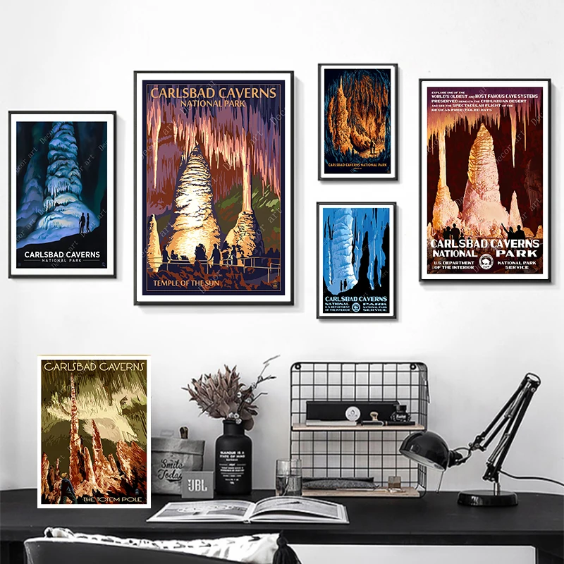 Highway Carlsbad National Park New Mexico Travel Canvas Paintings