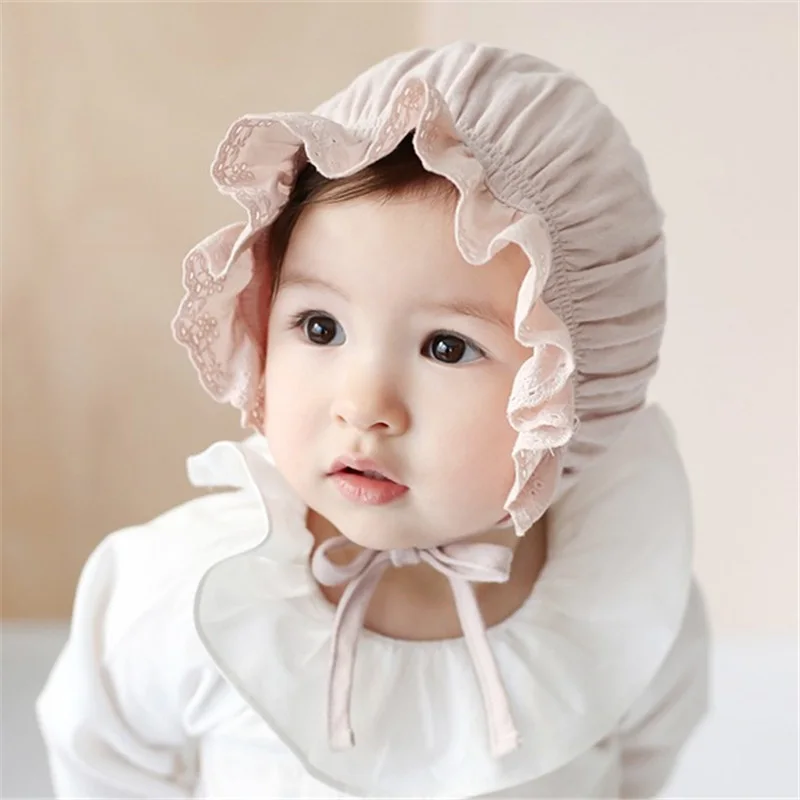 Pink Vikenner Lace Flower Hat Cap Infant Toddler Beanie Bonnet Hats Summer Breathable Sunbonnet for Baby Girls