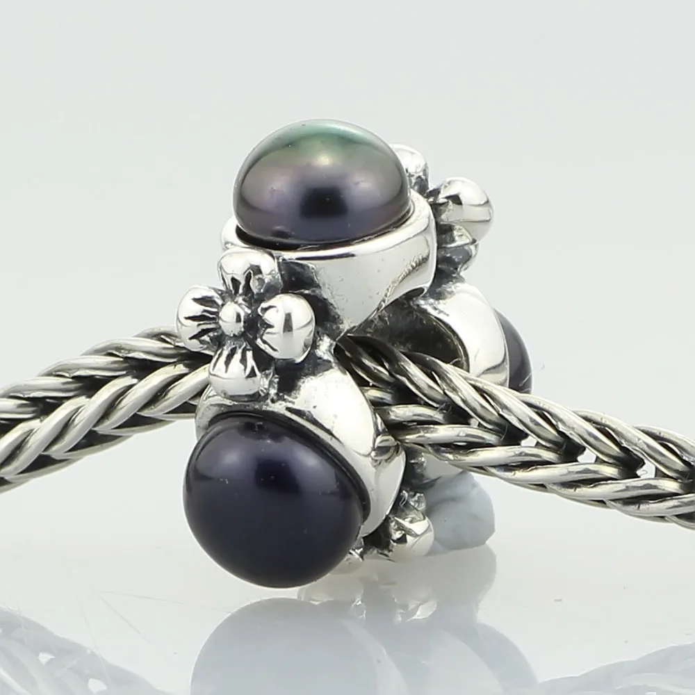 925 Sterling Silver Stoppers Beads Triangular Freshwater Pearls Charms Fit European Original 4.5 mm Troll Bracelet Jewelry (3)