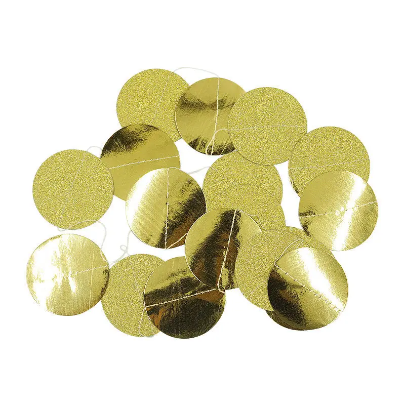Nicro 3 м Золотая Бумажная гирлянда, висящая круглая гирлянда, для улицы, Рождества, дня рождения, свадьбы, Три короля, украшение# PG05 ハン - Цвет: style