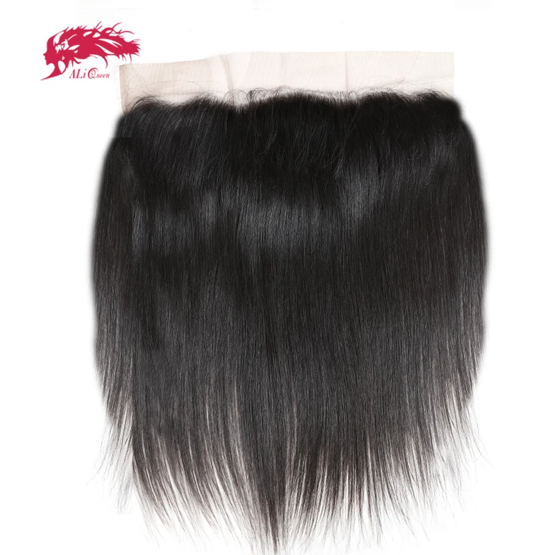 

Ali Queen HD Transparent Lace Frontal Ear to Ear 13X4 Closure with Baby Hair Brazilian Straight Human Hair Free Part Virgin Hair