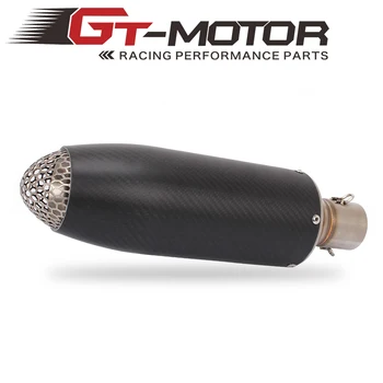 

GT Motor - Universal 51mm Motorcycle Exhaust Muffler Pipe for ATV Super Cool Carbon Fiber Bullet Appearance