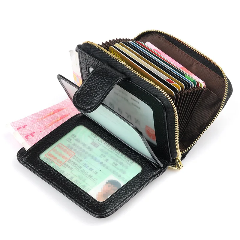 

Genuine Leather Vintage Small Women Wallets Female Cowhide Wallet Zipper Design Coin Purse Pockets Mini Wallet Card Holders