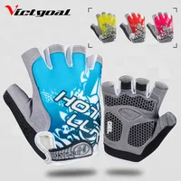 VICTGOAL велосипедные перчатки для мужчин и женщин с гелевой подкладкой, велосипедные перчатки, противоскользящие противоударные перчатки для тренажерного зала, фитнеса, перчатки на полпальца MTB, спортивные перчатки - изображение