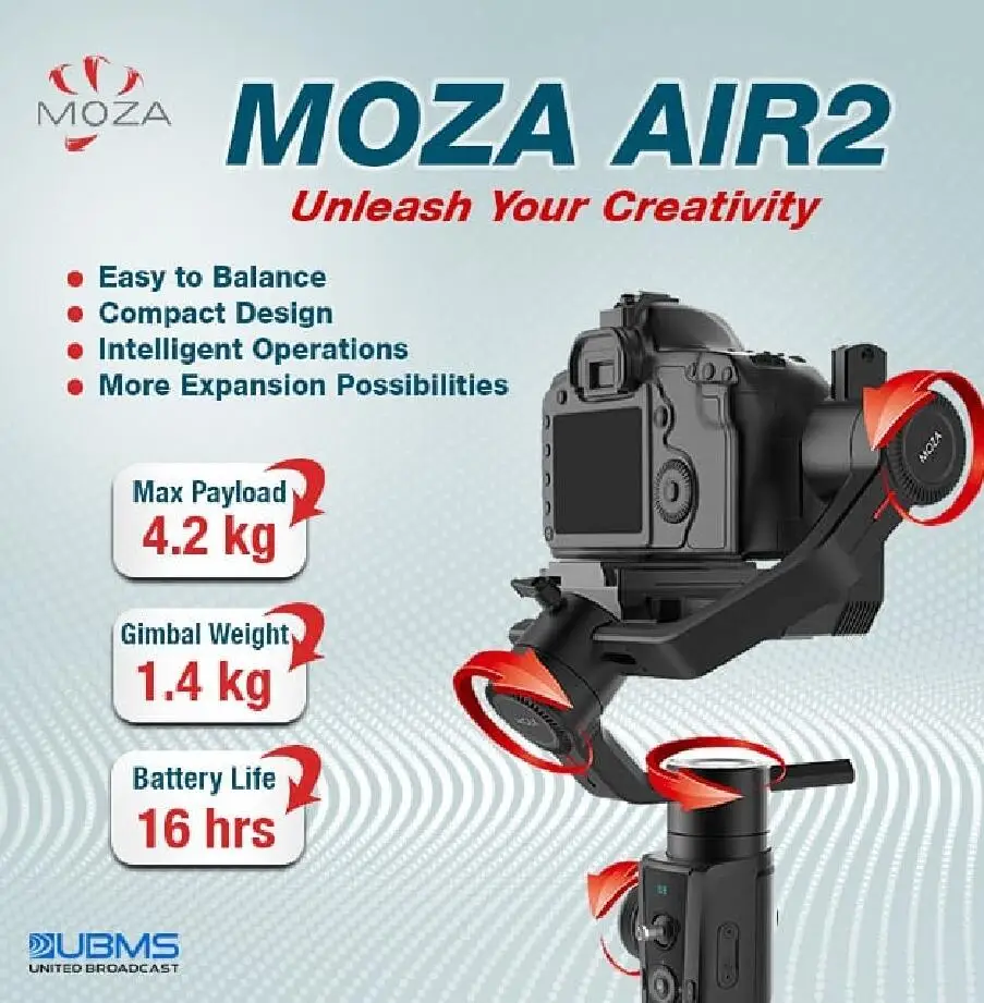 NEW Moza Air 2 3 Axis Handheld Gimbal Maxload 4.2KG AIR2 Stabilizer for