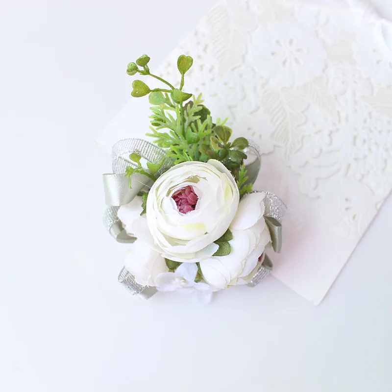 Wrist Corsage Bracelet wrist flowers artificial flowers rose  (22)