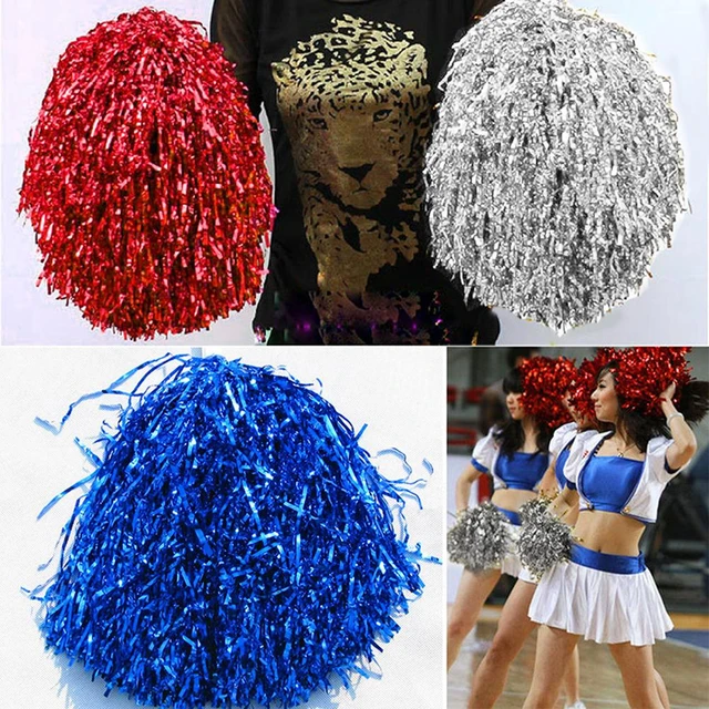 1pc Metallic Streamer Pompons Cheerleader Pom Pom Handle Pompoms Ball  Cheering Dance Party Sports Match Accessories - Pom Poms - AliExpress