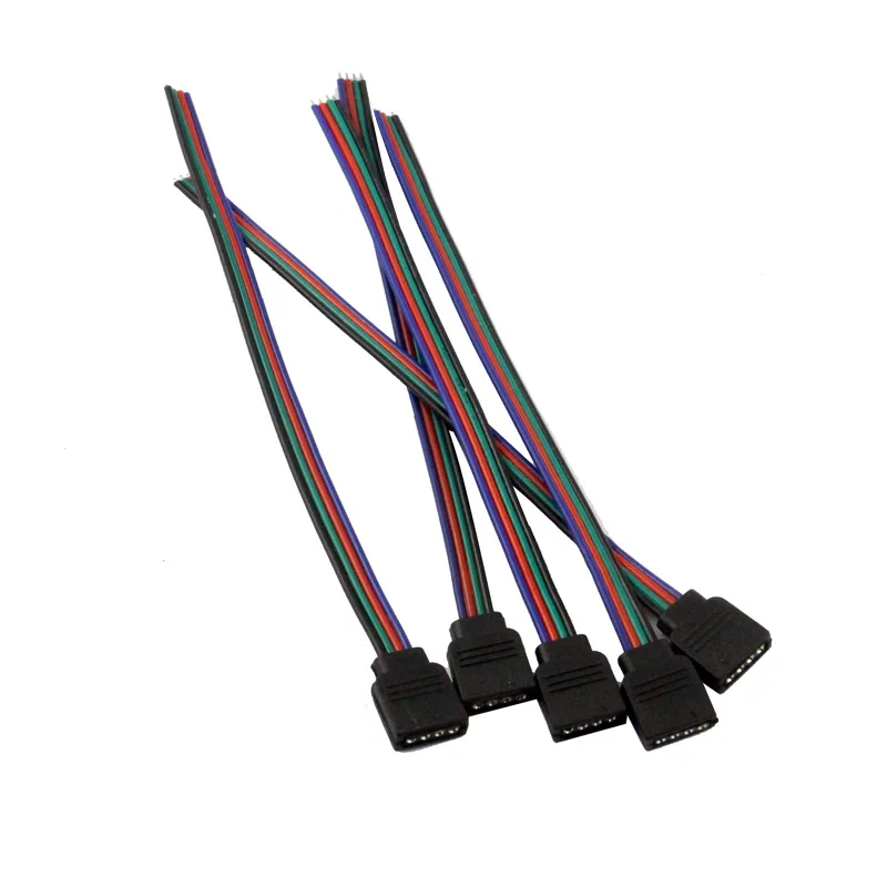 female 4 pin led strip connector 15cm wire