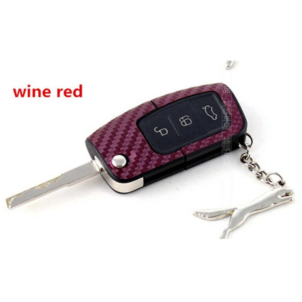 Carbon fiber car key sticker cover case for Ford Focus 2 3 2009 To 2012 for Fiesta Ecosport 2012 2013 2014 car styling 2pcs car key cover