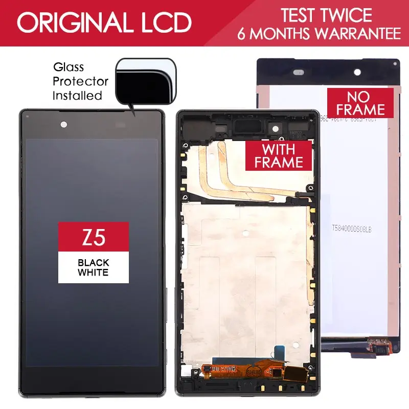 Original Brand Black White 5 2 inch Display For SONY Xperia Z5 LCD E6603 E6683 LCD
