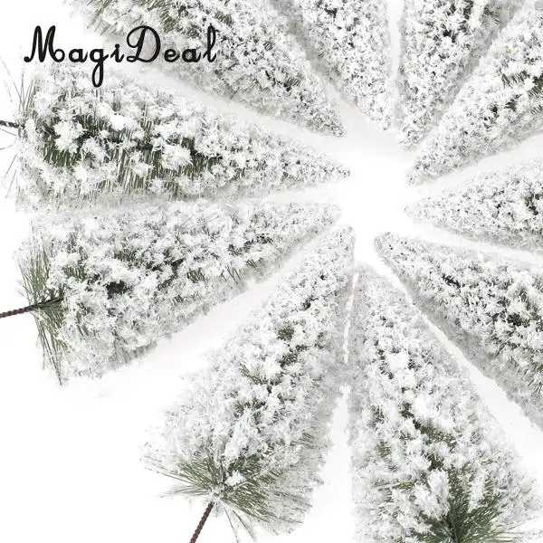 10Pcs/Pack 1/75 White Scenery Landscape Model Cedar Trees for Model Train Track Building Props Scenery 12cm