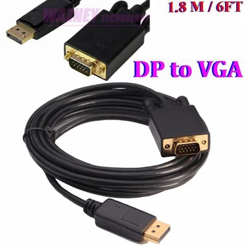 

300pcs/lot Thunderbolt DP to vga Display Port DisplayPort DP Male to VGA Male Converter Cable Adapter PC Laptop 6FT / 1.8M 3m