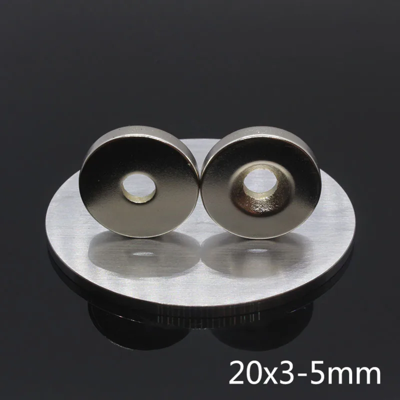 5 шт. 20 мм x 3 мм отверстие 5 мм сильное кольцо круглые магниты 20*3-5 мм 20x3-5мм Редкоземельные неодимовые 5 мм винтовое отверстие