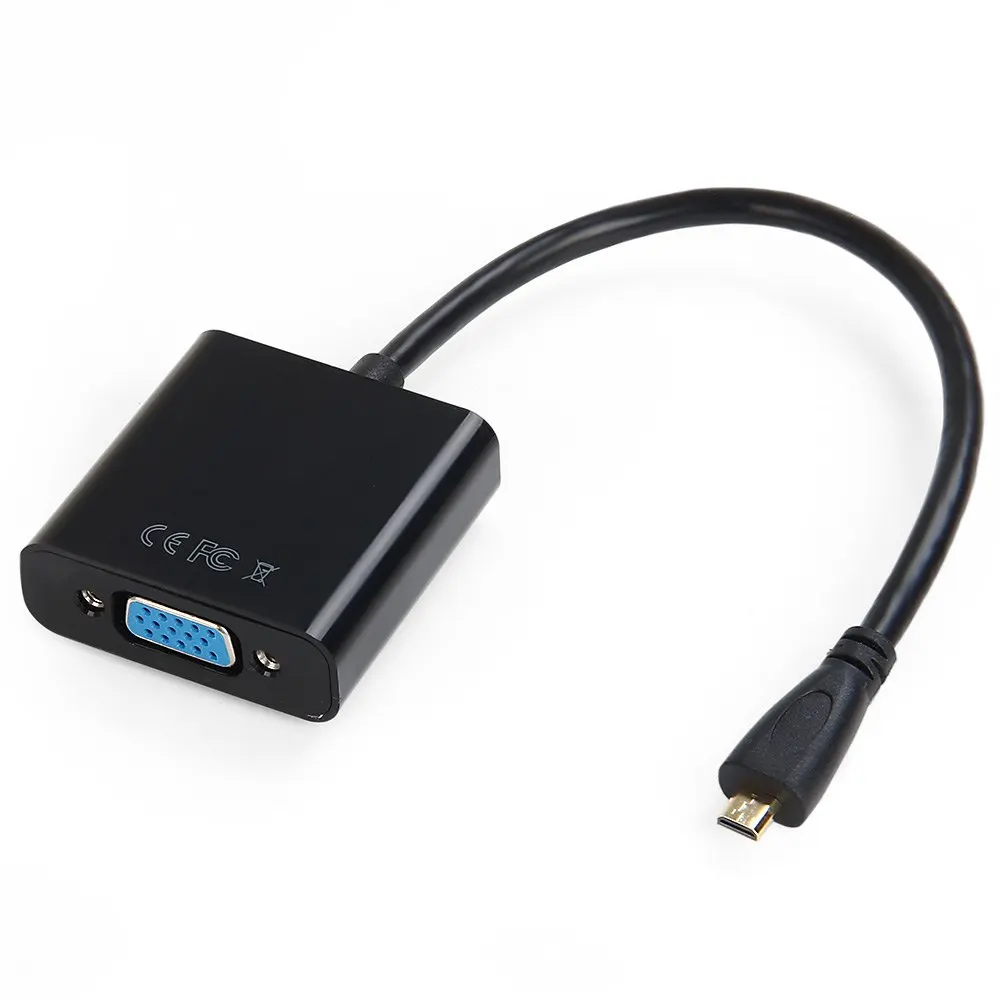 2017 Micro HDMI Мужчина к VGA Женский Кабель-Адаптер встроенный Чипсет Поддержка Высокой