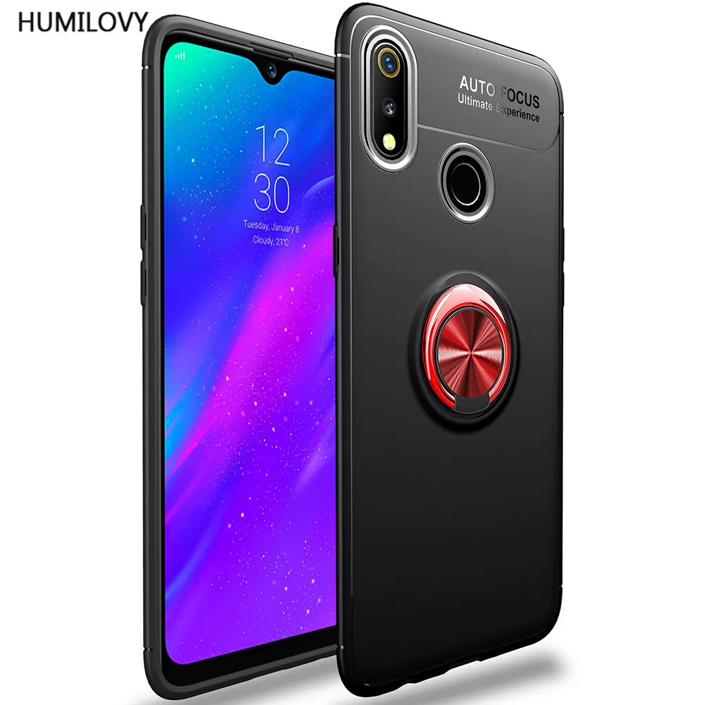 Чехол для OPPO Realme 3 подставка с магнитным кольцом силиконовая Мягкая задняя крышка