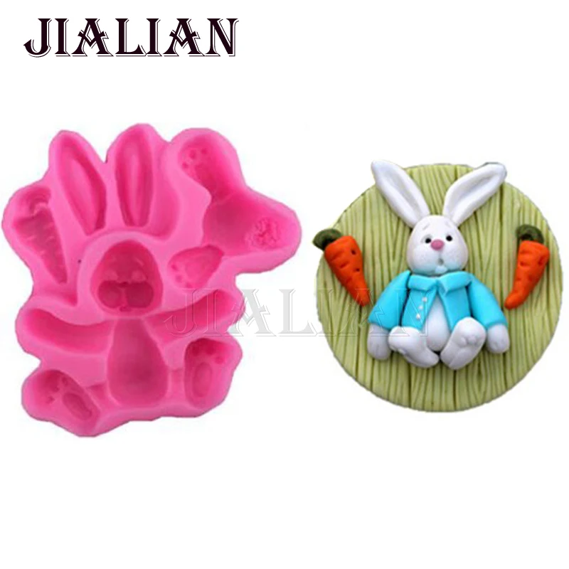 

Rabbit animal carrot silicone soap molds cake decorating tools mold cake pop recipe cake baking cooking T0781