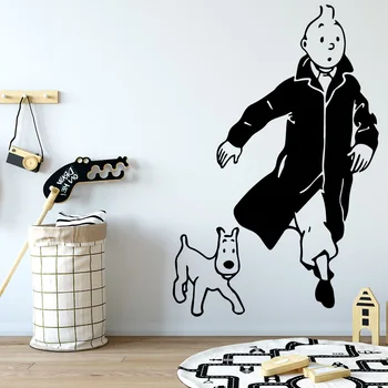 

The Adventures Of Tintin Wall Sticker Removable Wall Stickers Diy Wallpaper Decorative Vinyl House Decoration Wallpaper LW87