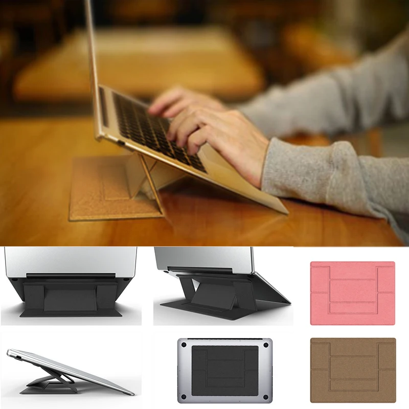 Fold Portable Laptop Stand View Angle/Height Adjustable Pad Adhesive Bracket Invisible Magnetic Holder for Ipad Macbook Notebook