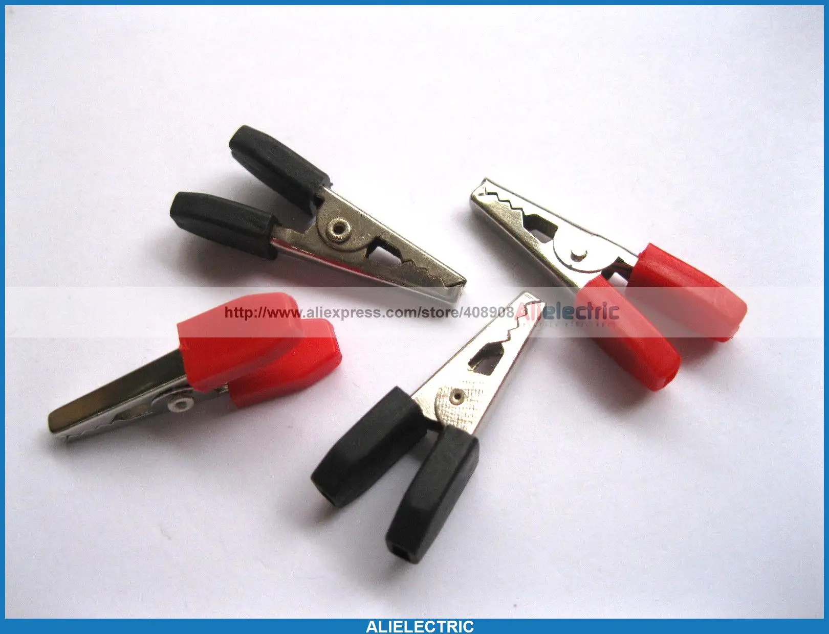 

10 Pcs Alligator Clip 35mm Hard Plastic Handle Red Black