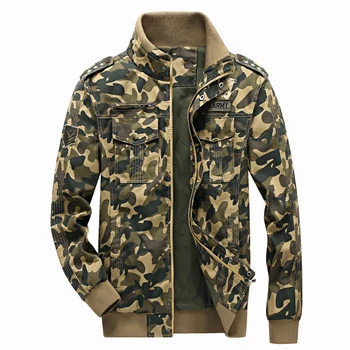 

Newest Design Military Cotton Jacket Men Multi-Pocket Loose Camouflage Coat Casual Khaki Men Bomber Jacket L-6XL