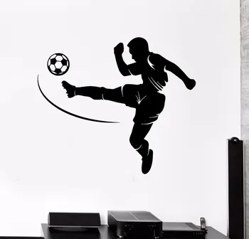

Soccer Vinyl Wall Decal Soccer Player Sport Teen Room Boy Stickers Removable Home Decor Wall Sticker Silhouette Wallpaper LA882