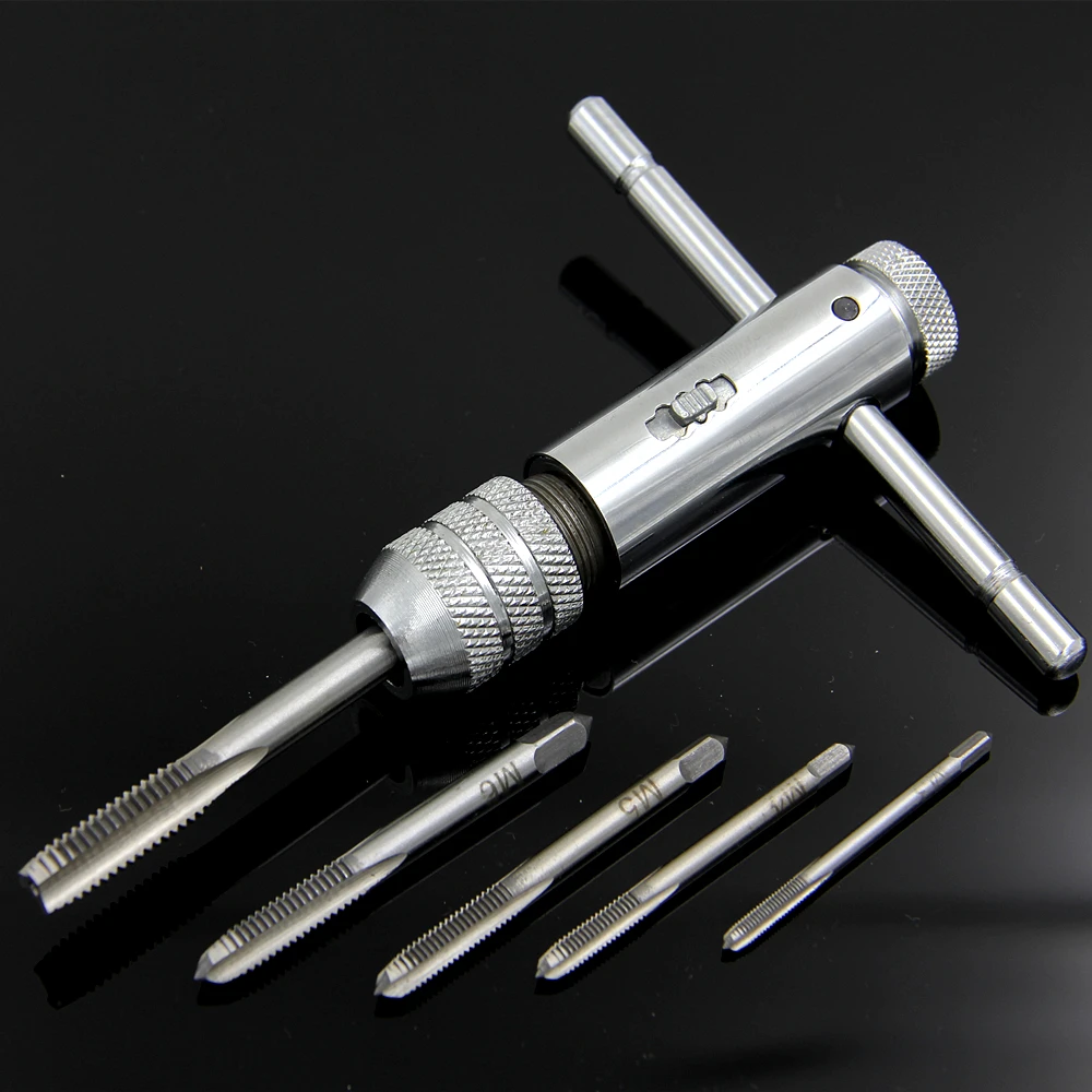 Free shipping New Adjustable M3 M8 T Handle Ratchet Tap Wrench