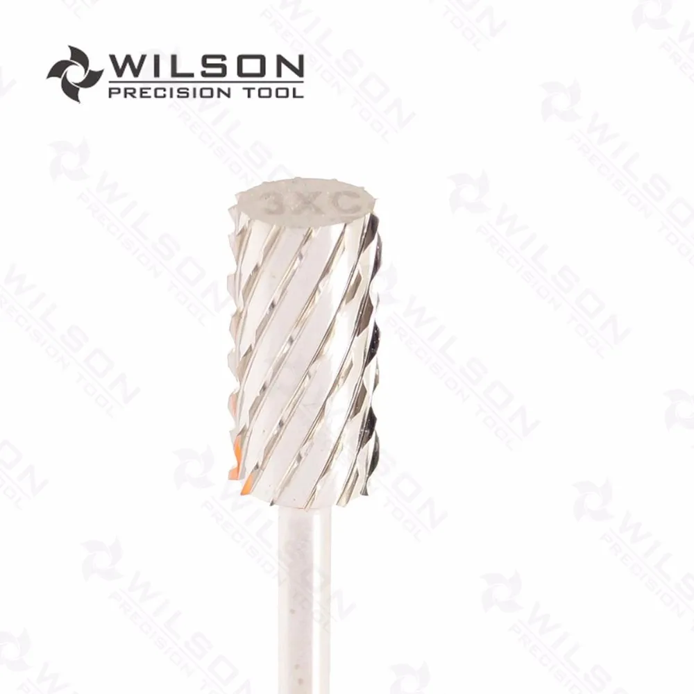 2 шт-небольшое сверло в виде бочонка-тонкая(F-1110026)-твердосплавная фреза для ногтей серебристого цвета-WILSON