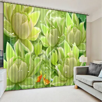 

louts flower curtains Photo 3D Curtains for Living Room Window 3D Curtain Printing Blockout Polyester marble curtains