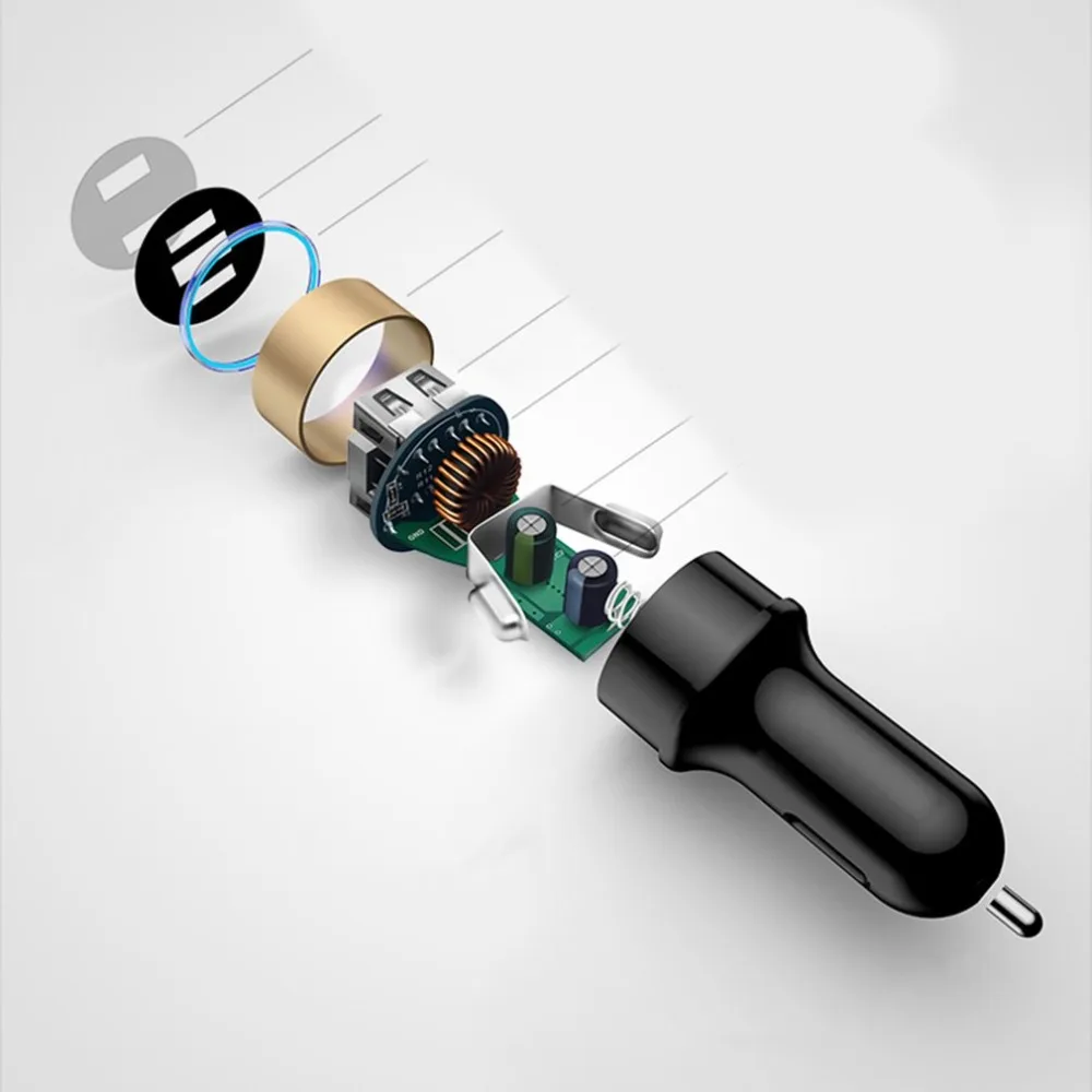 Двойной Переходник USB для зарядки в машине 3.1A цифровой светодиодный дисплей напряжения/тока Автомобильное металлическое зарядное устройство для смартфона/планшета#8