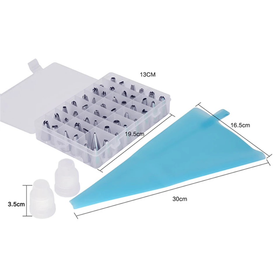 51 шт./компл. десертные декораторы силиконовые глазурь трубочки Крем кондитерский мешок+ 48 сопла из нержавеющей стали набор DIY насадки для украшения выпечки