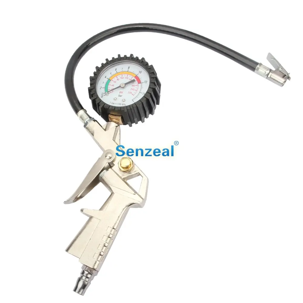 

SENZEAL Tyre Inflator Gun with Pressure Gauge 3 in 1 Measure Tire Pressure Gauge 16 Bar 220 PSI Zinc Alloy Tyre Inflator gun