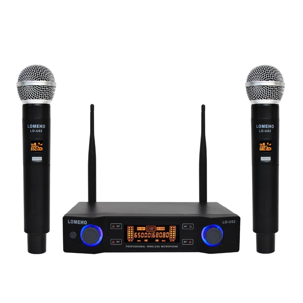 Lomeho LO U02 2 ручные UHF частоты динамическая капсула канала беспроводной микрофон для