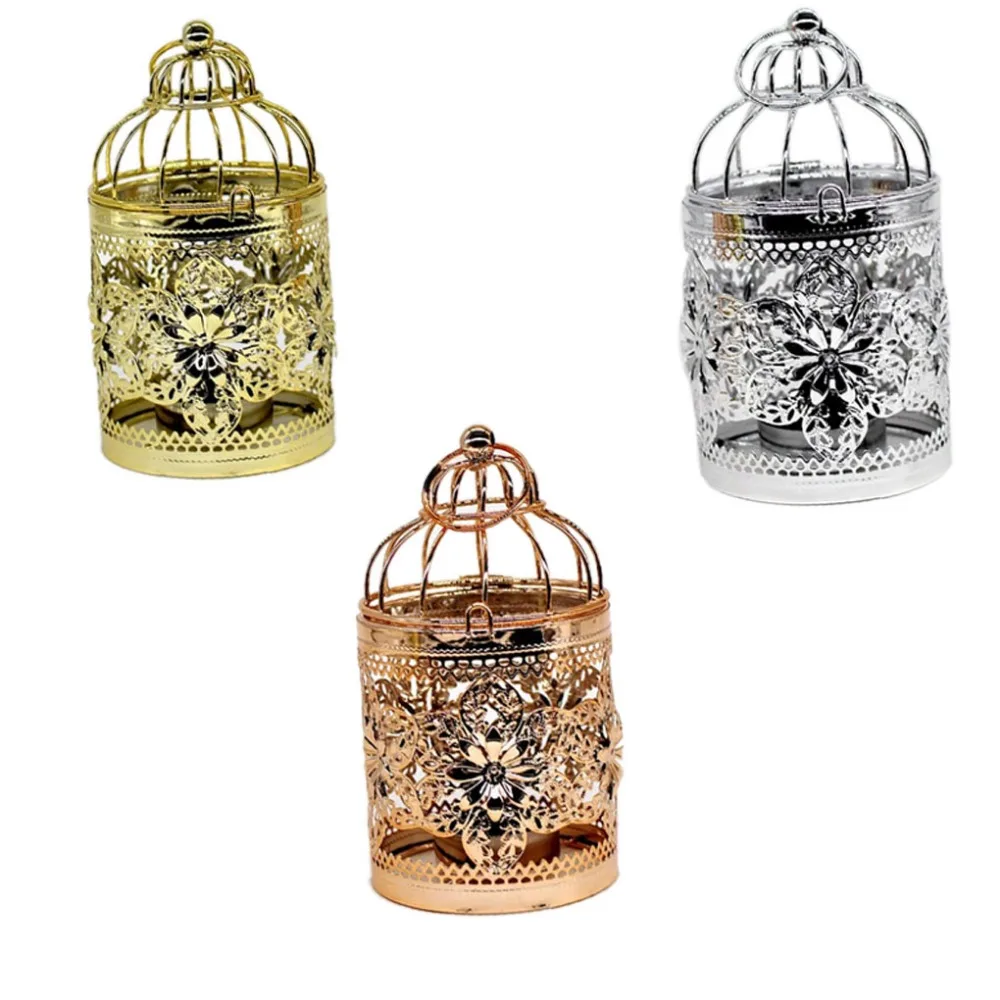 

Candle Holders Lantern Metal Hollow Flower Pattern Candle Holder Tea Light Cage Lace Candlestick Hanging Vintage Candlesticks