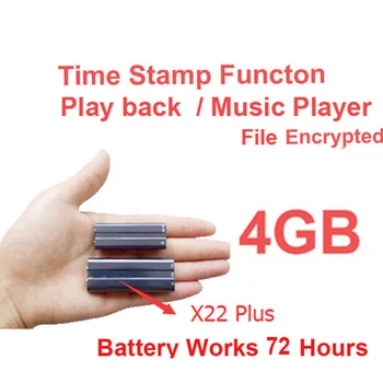 

x22 4GB MP3 player+file encryption memory disk battery 40Hour audio recorder time stamp voice recorder music player audio player