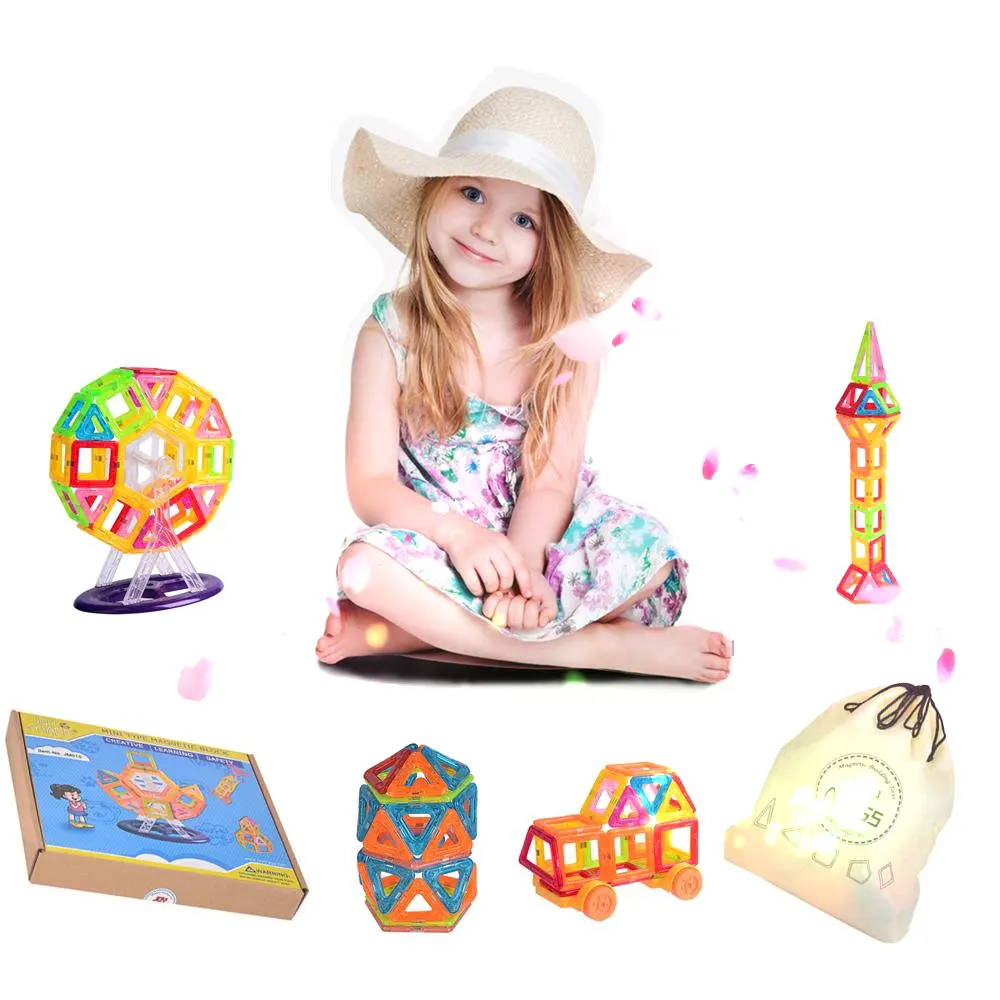 Lightaling 110 130 Pieces Magnetic Building Blocks Mini Designer DIY Educational Construction Bricks Plastic Children Toys