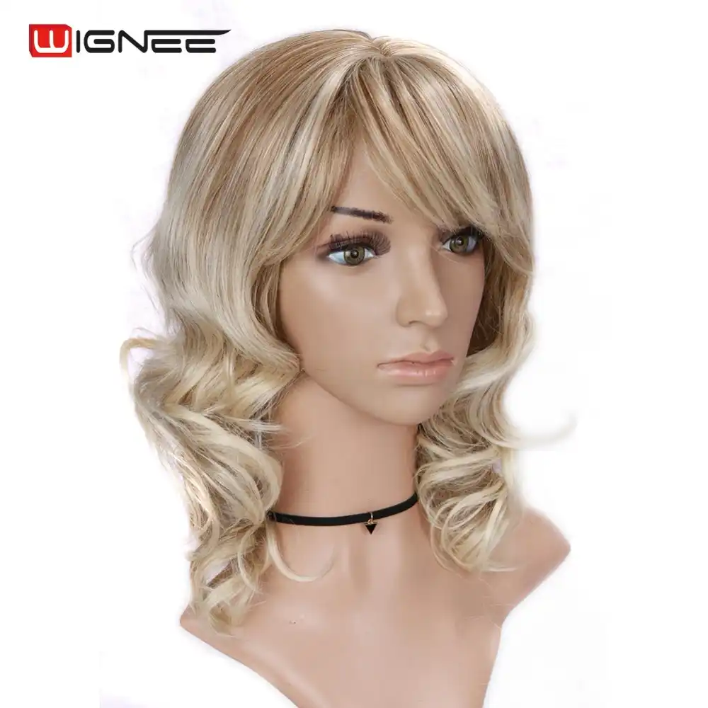 Wignee High Temperature Synthetic Wigs With Bangs For Women
