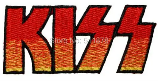 

"KISS" Logo Hard Rock Band Merchandise Music Band EMBROIDERED IRON On Patches Transfer APPLIQUE Heavy Metal Rock Punk Badge