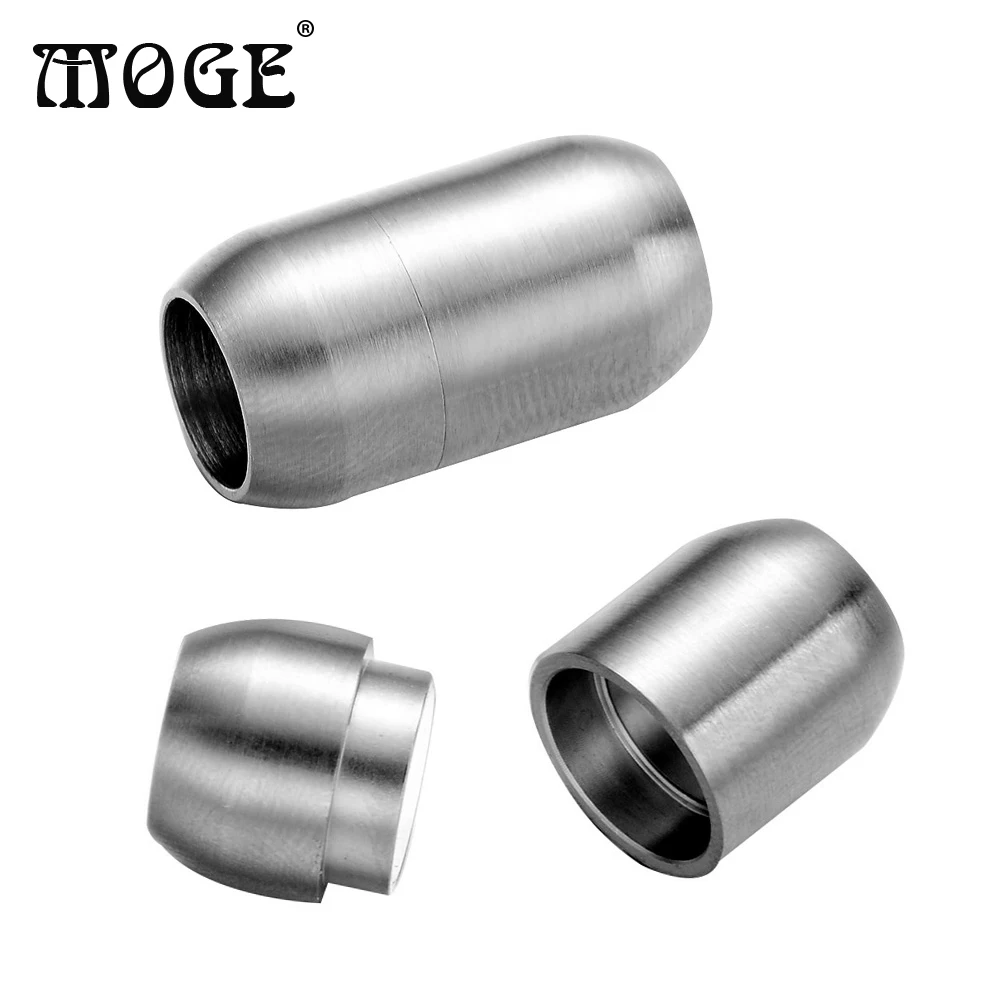 

MOGE 10pcs/Lot 8mm 316L Stainless Steel Buckle Magnetic Clasp Jewelry Findings For Leather Bracelet Magnetic Clasp DIY Jewelry