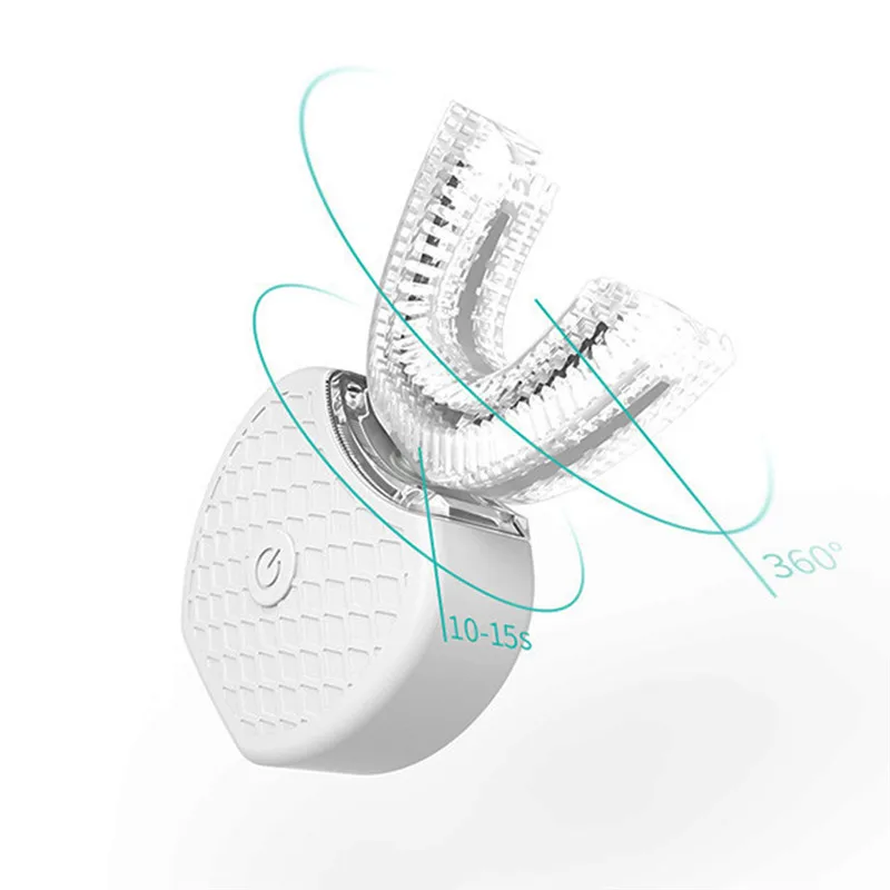 Online Cepillo de dientes eléctrico sónico automático inteligente de 360 grados tipo U cepillo de dientes blanqueamiento de dientes luz azul carga USB