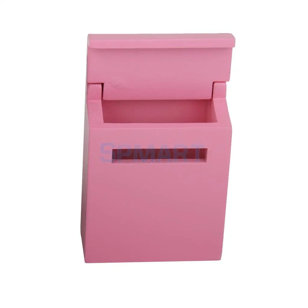 Dollhouse Miniature Wooden Mail Box 1/12 Scale Pink Furniture Toys