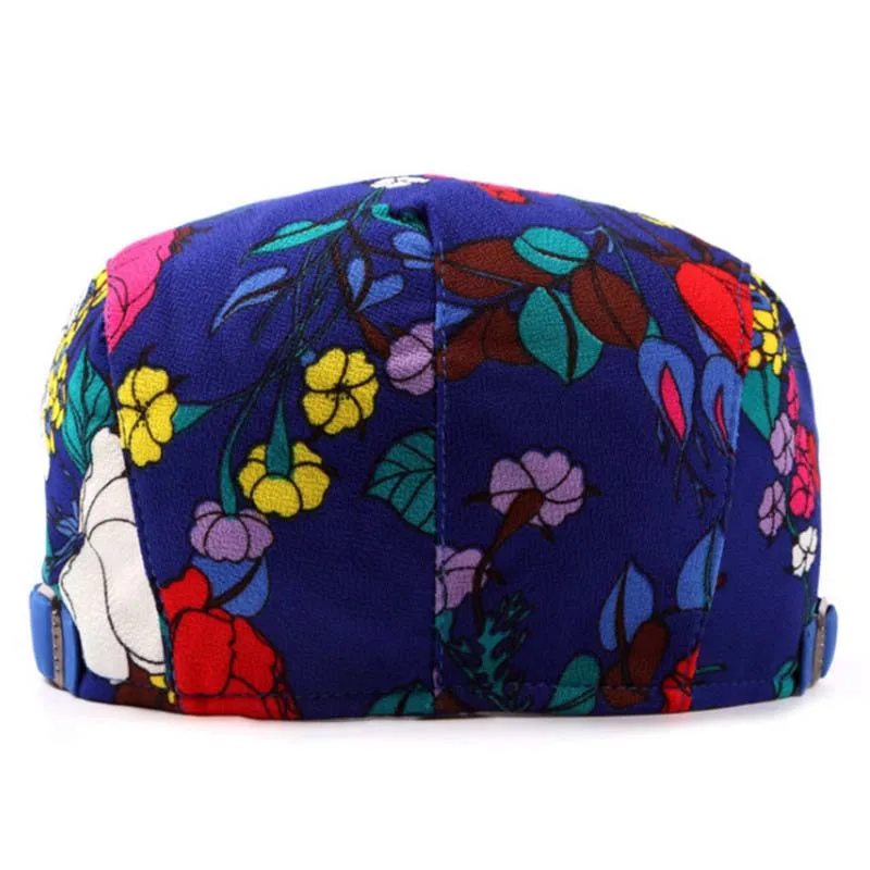 New Fashion Women Berets Cap Floral Print Boinas feminina Elegant Flat Cap Casquette Gorras Hats Ajustable Casual Women's hats
