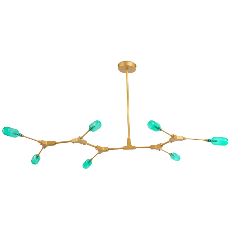 Современная молекулярная Светодиодная лампа ветви подвесные светильники Современные 7 головок зеленая G Подвесная лампа для гостиной Домашнее освещение PA0249
