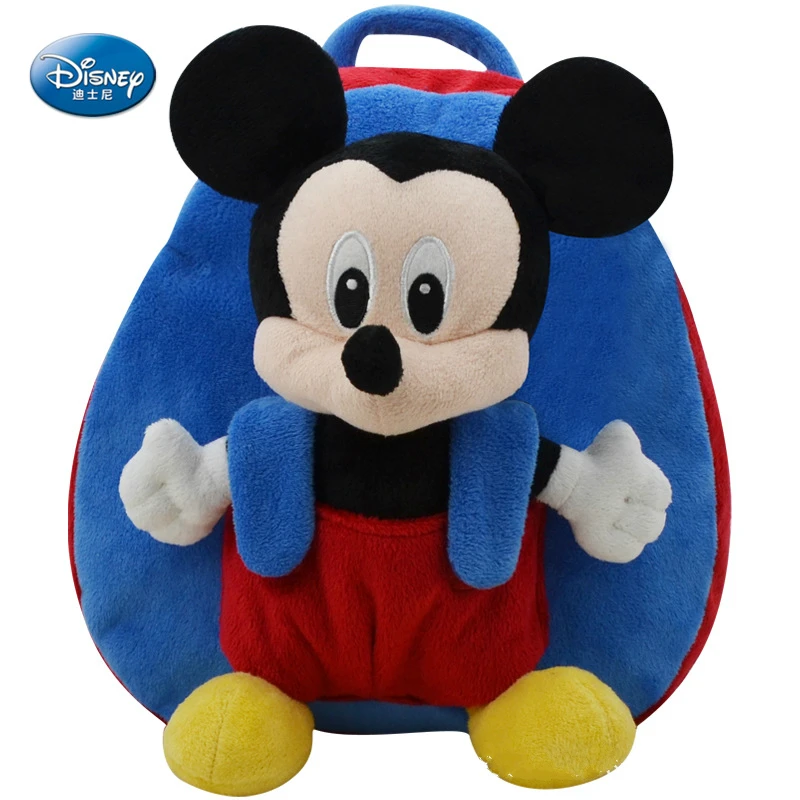 Disney Mickey Minnie Mouse Kids Plush Backpack Mini School Bag Children Girl Boys Gifts Disney Toys Pooh Stitch Plush Bags