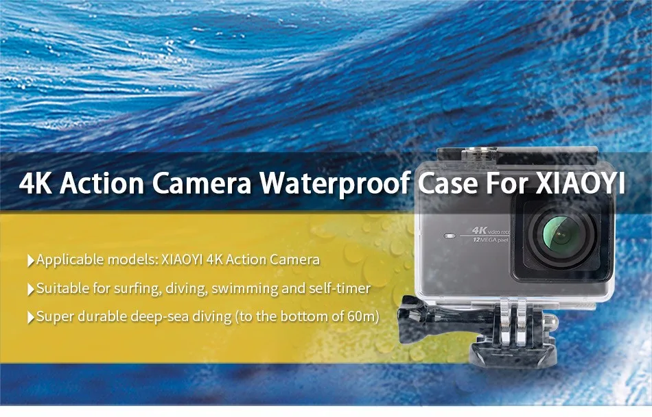 KingMa Xiaomi Yi 4K 2 60M Дайвинг водонепроницаемый чехол XiaoYi II Спортивная камера водонепроницаемый бокс XiaoYI 4K+ аксессуары для корпуса