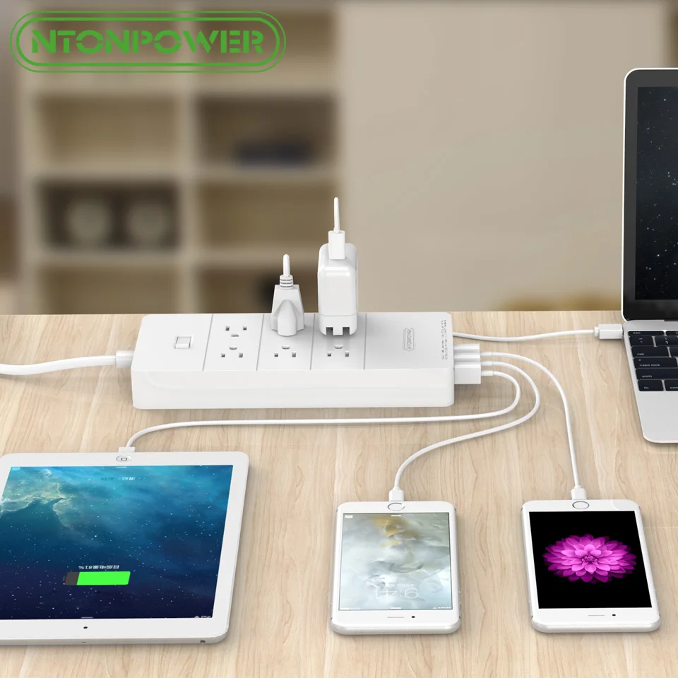 NTON POWER HPC USB защита от перенапряжения ETL перечисленные США штепсельная вилка 6AC с